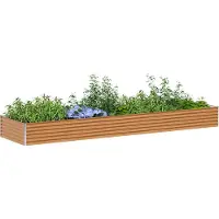 Syfax Hochbeet Hellbraun 390 x 100 x 36 cm Verzinkter Stahl