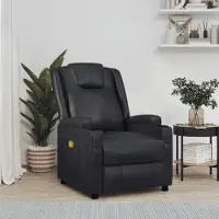 The Living Store Massagesessel Schwarz Kunstleder