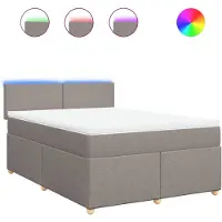 Syfax Boxspringbett mit Matratze Taupe 160x200 cm Stoff