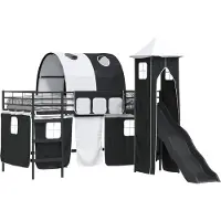 Syfax Kinder Etagenbett Gestell Schwarz 90 x 200 cm Metall