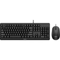 Philips 2000 series SPT6207BL/34, Volle Größe (100%), Kabelgebunden, USB, QWERTY, Schwarz, Maus enthalten