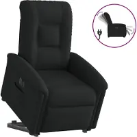Syfax Relaxsessel mit Aufstehhilfe Elektrisch Schwarz Stoff