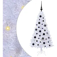 Syfax Künstlicher Weihnachtsbaum Weiß 120 cm PVC und Stahl