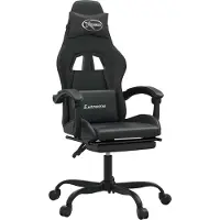 Syfax Gaming-Stuhl mit Fußstütze Drehbar Schwarz Kunstleder