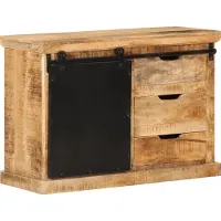 Syfax Sideboard 80x30x55 cm Massives Raues Mangoholz