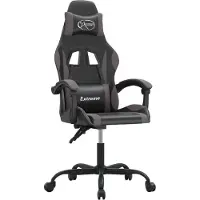 Syfax Gaming-Stuhl Schwarz und Grau Kunstleder