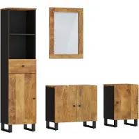 vidaXL 4-tlg. Badmöbel-Set Massivholz Mango