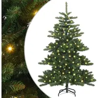 Syfax Künstlicher klappbarer Weihnachtsbaum Grün 150 cm PVC und Stahl
