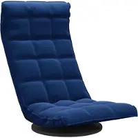 Syfax Bodenstuhl Drehbar Blau Samt