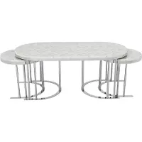 AEA Set 3x Couchtisch Weiß Kaffeetisch Beistelltisch Designer Wohnzimmertisch Tische