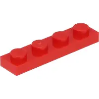 LEGO 1x4 Platte 3710 - 100 Stück Rot
