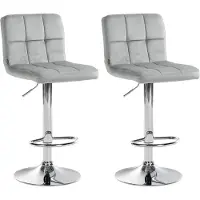 CLP 2er Set Barhocker Peru Samt, Farbe:rosa, Gestell Farbe:chrom