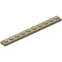LEGO 1x10 Platten 4477 - 10 Stück Dunkles Beige