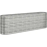 Syfax Hochbeet Verzinkter Stahl 224x40x68 cm Silbern