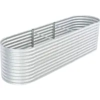 Syfax Garten-Hochbeet 320x80x81 cm Verzinkter Stahl Silbern