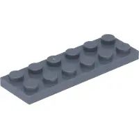 LEGO 2x6 Platte 3795 - 100 Stück Dunkles Bläuliches Grau
