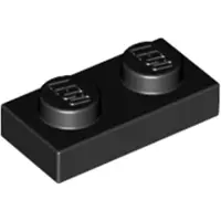 LEGO 250x 1x2 Platten 3023 - Plate Schwarz - Black