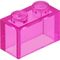 LEGO 1x2 Stein 3065 - 50 Stück Transparent Dunkelpink