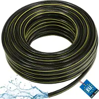 KOTARBAU Gartenschlauch 5/8 Zoll 50 m Wasserschlauch 4lagig Bewässerungsschlauch Flexibel Verstärkter Schlauch für Garten PVC Schwarz + Gelb