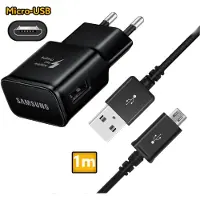 Samsung Adapter Netzteil ETA-U90EBE Micro-USB Ladekabel, Galaxy S3 S4 S6 A7 A5 A3 schwarz