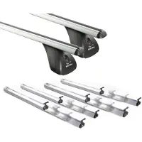VDP Alu Dachträger Fix&Slide Duo kompatibel mit für Renault Clio IV (5 Türer) ab 09/2012