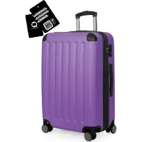 Hauptstadtkoffer Spree - Reisekoffer 65cm erweiterbar + digitaler Gepäckanhänger Kofferschild, Hartschalen-Koffer Hardcase Luggage ABS -TSA - 74L ,Lila