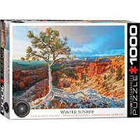 Empireposter 1000 Teile Puzzle - Puzzle - Winter Sonnenaufgang + DeLuxe 3er Set Puzzle Zubehör