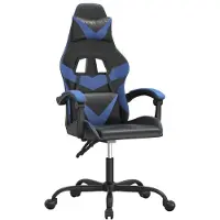 Syfax Gaming-Stuhl Drehbar Schwarz und Blau Kunstleder