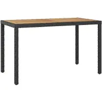 Syfax Gartentisch Schwarz und Braun 123x60x74 cm Massivholz Akazie
