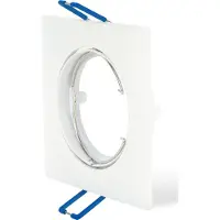 Braytron 12x Ultra Flach Einbaurahmen Eckig Weiß Einbaustrahler 80x80mm Einbautiefe 22mm Deckeneinbaustrahler Einbauleuchte inkl. GU10 Fassung