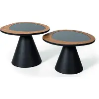 AEA Designer Couchtisch Set 2x Tisch Wohnzimmer Stil Schwarzer 2tlg. Möbel