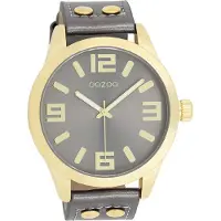 Oozoo Damen Armbanduhr dunkelgrau Analog Timepieces Lederarmband D2UOC1084A