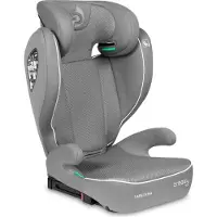 Caretero Kindersitz mit Isofix, Abnehmbarer Rückenlehne und Verstellbarer Kopfstütze, Breezy, Grau