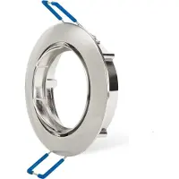 Braytron 6x Ultra Flach Einbaurahmen Rund Schwenkbar Edelstahl gebürstet Einbaustrahler Ø76mm Deckeneinbaustrahler Einbauleuchte inkl. 6x 5W GU10 LED Leuchtmittel Neutralweiß Deckenstrahler
