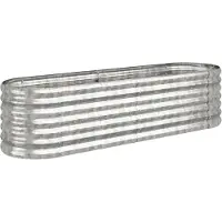 Syfax Hochbeet Verzinkter Stahl 152x40x36 cm Silbern