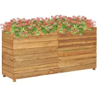 Syfax Hochbeet 150x40x72 cm Teak Altholz und Stahl