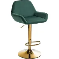 CLP Barhocker Braga Gold Samt - schwarz