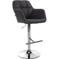 CLP Barhocker Natoma Stoff, Farbe:Dunkelgrau, Material Gestell:Metall in Chromoptik