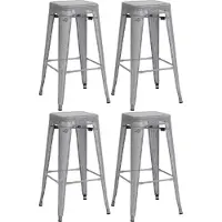 CLP 4er Set Barhocker Fletcher - grau