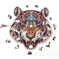 HARAHU Hochwertiges Holzpuzzle Color Tiger/M für Kreativität KP21877