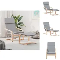 vidaXL Relaxsessel mit Hocker Hellgrau Stoff - Sessel