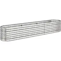 Syfax Hochbeet Verzinkter Stahl 224x40x36 cm Silbern