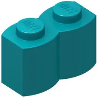 LEGO 1x2 Pallisade - 100 Stück Dunkles Türkis