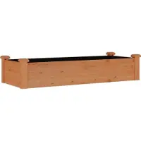 Syfax Hochbeet mit Einsatz Braun 120x45x25 cm Massivholz Tanne