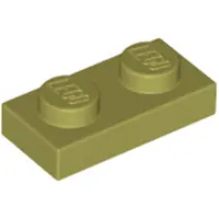 LEGO 100x 1x2 Platten 3023 - Plate Olivegrün - Olive Green