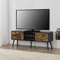 En.casa TV-Schrank Eskilstuna TV-Schrank 120x29.5x46.5cm schwarz und holzfarben dunkel