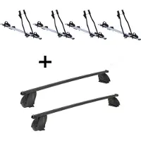 VDP 4x Fahrradträger SAGITTAR + Dachträger K1 MEDIUM kompatibel mit für Fiat Multipla I (5Türer) 98-03