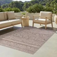Tapiso Teppich YUCANA Outdoor Braun Balkon UV-beständig 80 x 150 cm