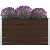 Syfax Hochbeet 100 x 100 x 45 cm Verzinkter Stahl Braun
