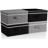 Sonstiges BrilliantJo Aufbewahrungsboxen mit Deckel 4er-Set Grau/Schwarz 33,5x31,75x17,5cm